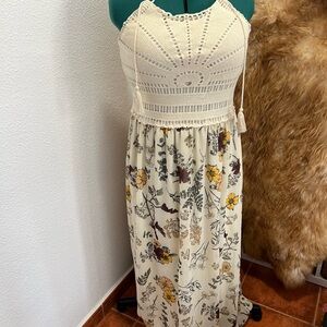 Maurices Cream Floral Maxi Dress